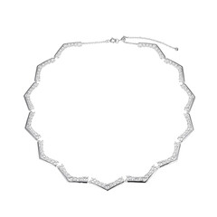 Zircon Silver Necklace(Adela Silber)