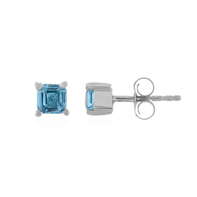 Swiss Blue Topaz Silver Earrings