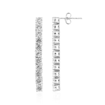 White Topaz Silver Earrings