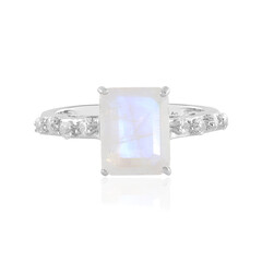 Rainbow Moonstone Silver Ring