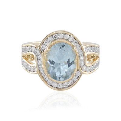 9K AAA Aquamarine Gold Ring (SUHANA)