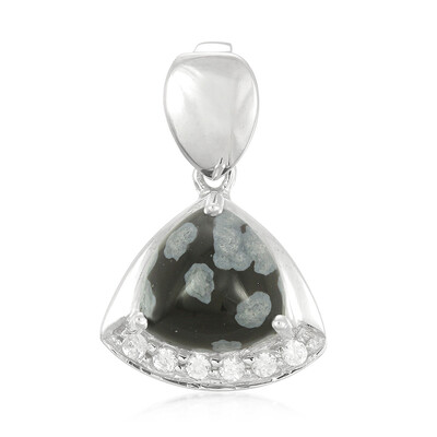 Snowflake Obsidian Silver Pendant