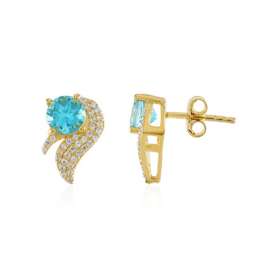 Paraiba Color Topaz Silver Earrings