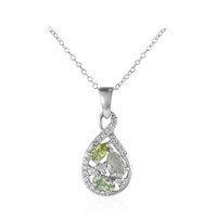 Green Amethyst Silver Necklace