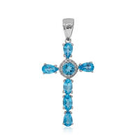 Swiss Blue Topaz Silver Pendant