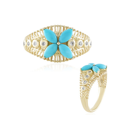 9K Sleeping Beauty Turquoise Gold Ring (Ornaments by de Melo)