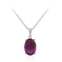 Fuchsia Mystic Quarz Silver Necklace