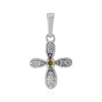 I2 Yellow Diamond Silver Pendant