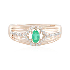 9K Russian Emerald Gold Ring