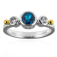 London Blue Topaz Silver Ring (Granulieren)