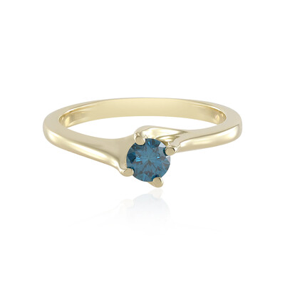 9K SI1 Blue Diamond Gold Ring