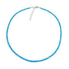 Neon Blue Apatite Silver Necklace