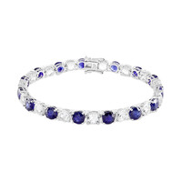 Madagascar Blue Sapphire Silver Bracelet