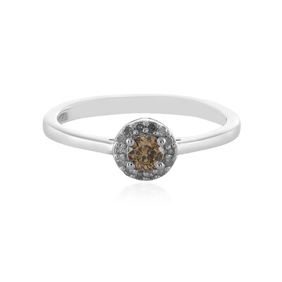 I3 Champagne Diamond Silver Ring