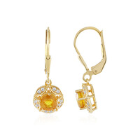 Madagascar Yellow Sapphire Silver Earrings