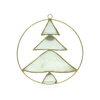 Capiz Shell Brass Pendant