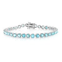 Blue Apatite Silver Bracelet