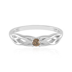 I3 Champagne Diamond Silver Ring