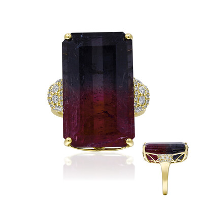 14K Bi Colour Tourmaline Gold Ring (AMAYANI)