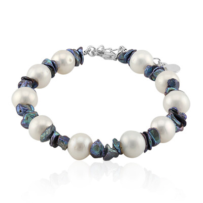 White Freshwater Pearl Silver Bracelet (TPC)