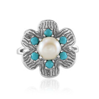 White Freshwater Pearl Silver Ring