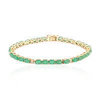 10K AAA Zambian Emerald Gold Bracelet