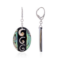 Abalone Shell Silver Earrings