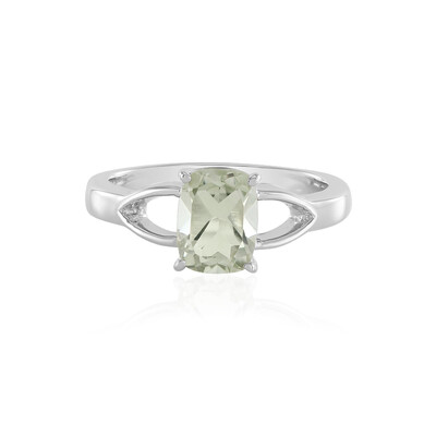 Green Amethyst Silver Ring