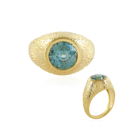 Teal Zircon Silver Ring