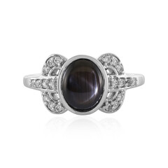 Black Star Sapphire Silver Ring