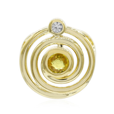 Yellow Sapphire Silver Pendant (MONOSONO COLLECTION)