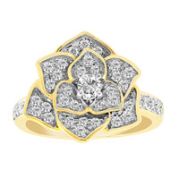 14K VVS1 (G) Diamond Gold Ring