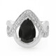 Black Spinel Silver Ring