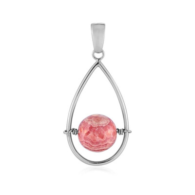 Rhodochrosite Silver Pendant