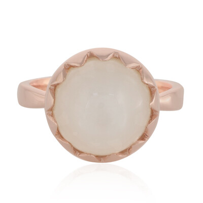 White Moonstone Silver Ring