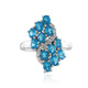 Neon Blue Apatite Silver Ring