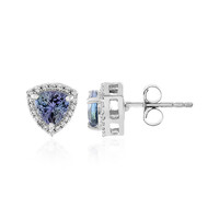 Unheated Tanzanite Silver Earrings