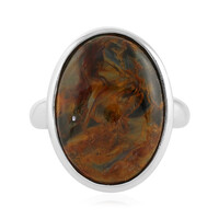 Golden Pietersite Silver Ring