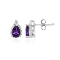 Zambian Amethyst Silver Earrings