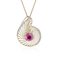 9K Madagascar Pink Sapphire Gold Necklace (Ornaments by de Melo)