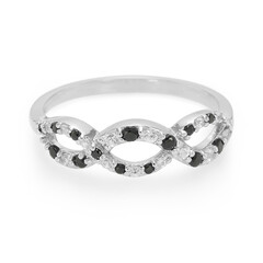 Black Spinel Silver Ring