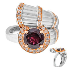 Rhodolite Silver Ring (Dallas Prince Designs)