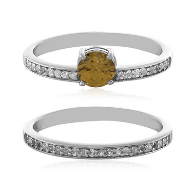 Yellow Zircon Silver Ring