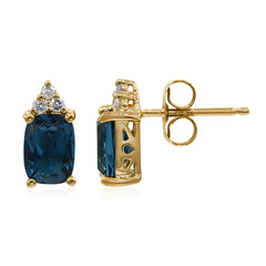 14K London Blue Topaz Gold Earrings