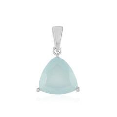 Aqua Chalcedony Silver Pendant