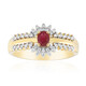 18K Red Beryl Gold Ring