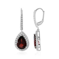 Mozambique Garnet Silver Earrings