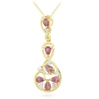 18K Unheated Padparadscha Sapphire Gold Necklace (AMAYANI)