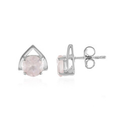 Rose Quartz Silver Earrings