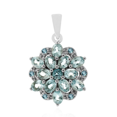 Sky Blue Topaz Silver Pendant